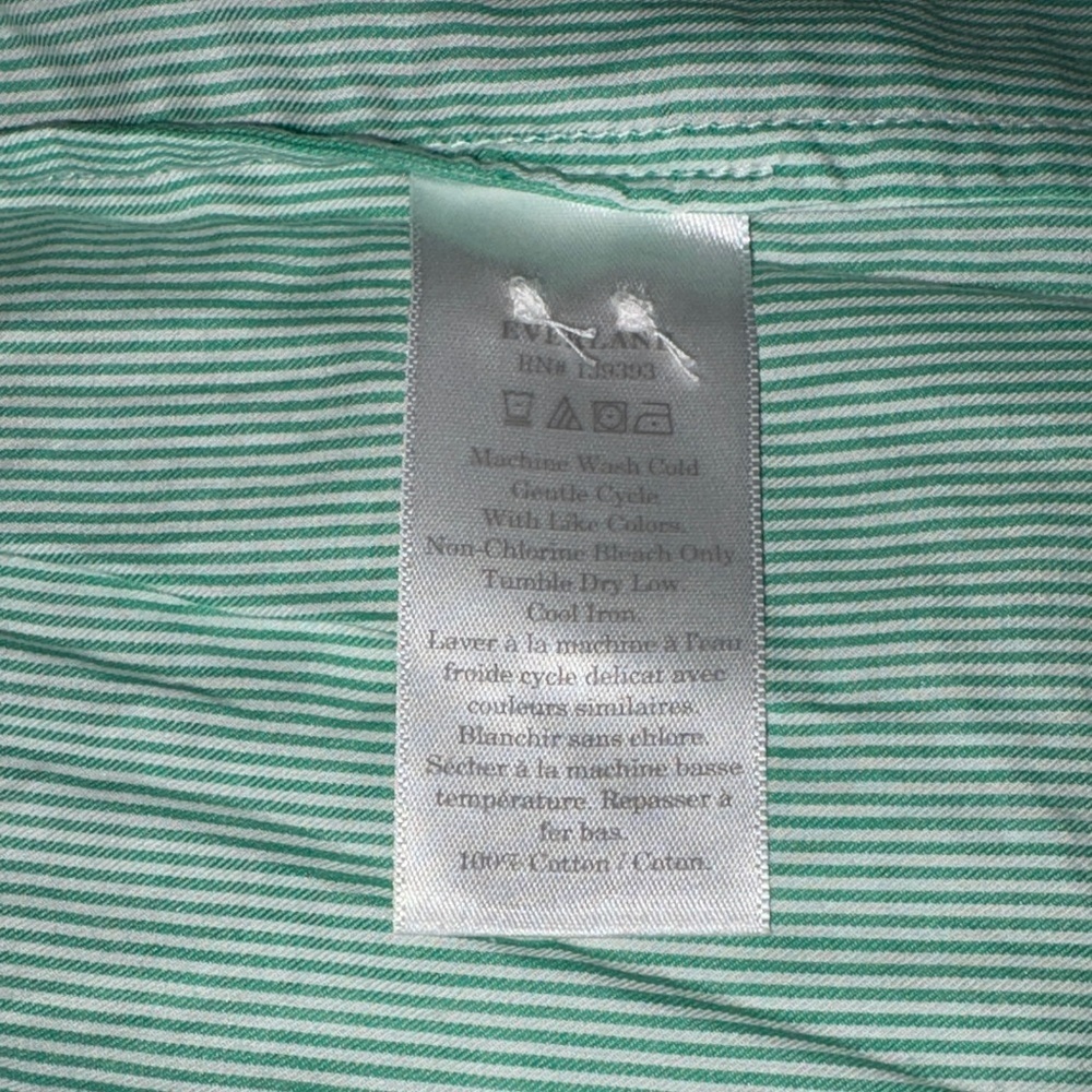 Everlane Relaxed Oxford shirt Green color with pinstripes patterns - Picture 9 of 9